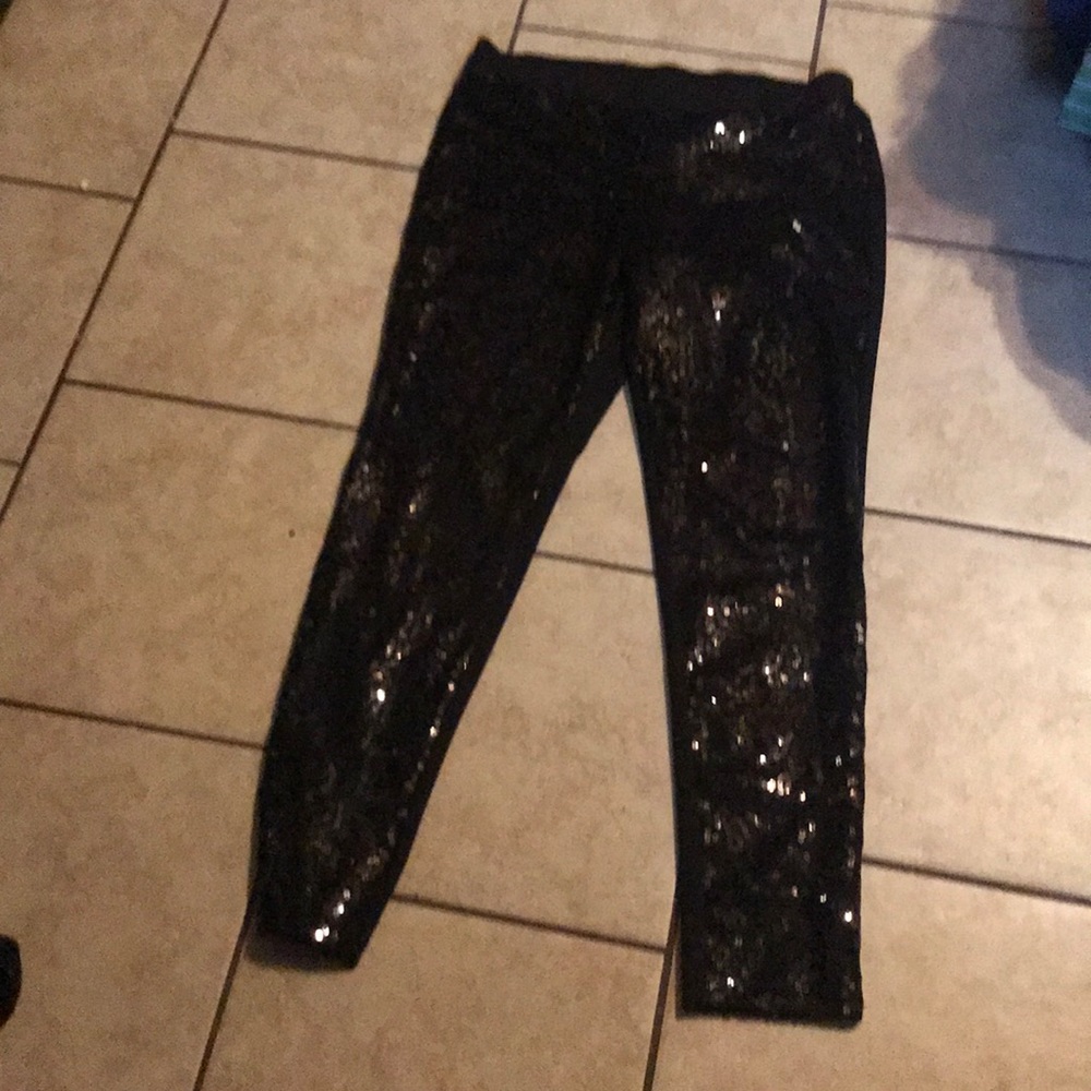 Black sequin pants